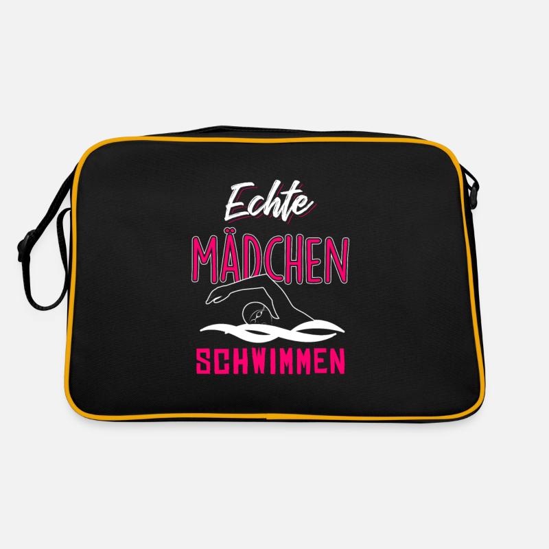 Echte Mädchen schwimmen Retro Tasche