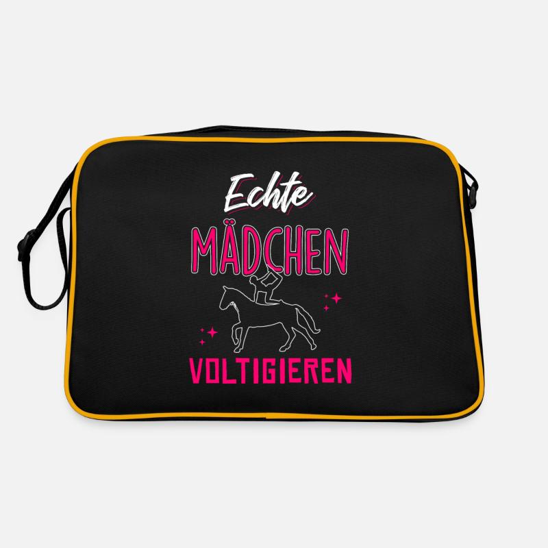 Echte Mädchen Voltigieren Retro Tasche