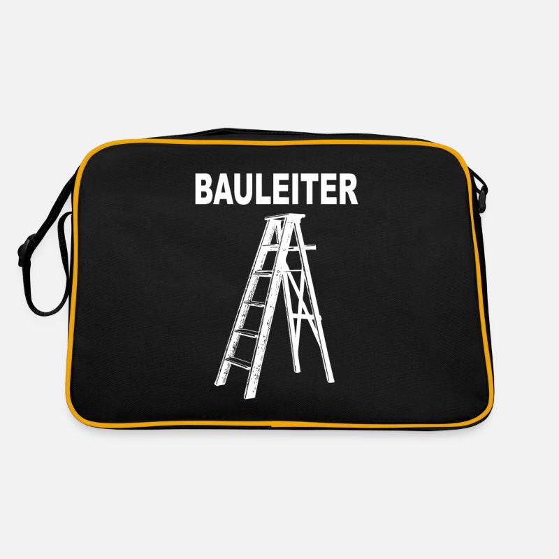 Bauleiter Baustellen Geschenk für die Baustelle - Retro Tasche - Schwarz/Gold
