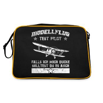 Modellflug Piloten Flugzeug Flieger Hbschrauber Sp - Retro Tasche - Schwarz/Gold - Hinten