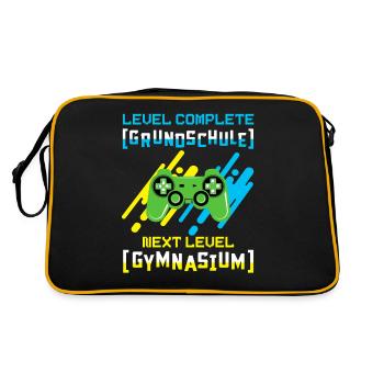 Gymnasium - Retro Tasche - Schwarz/Gold - Hinten