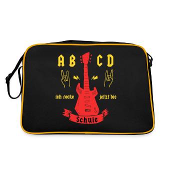 Rock Einschulung - Retro Tasche - Schwarz/Gold - Hinten