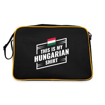 Das ist mein Ungarisches Hemd Geschenkidee - Retro Tasche - Schwarz/Gold - Hinten