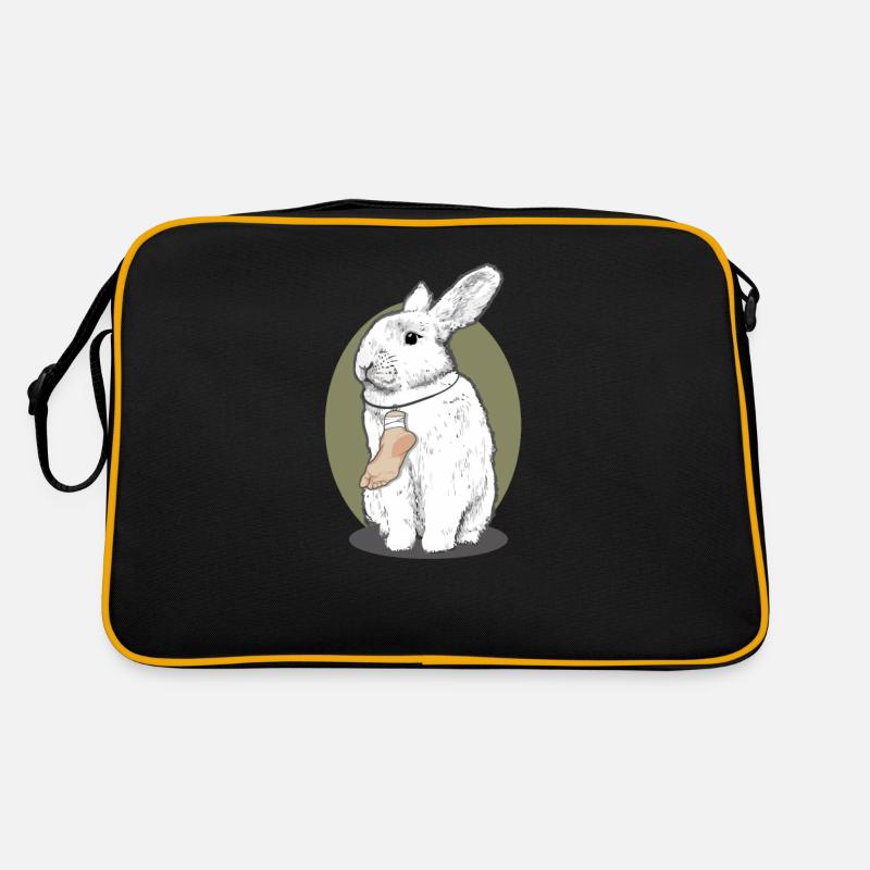 Hase mit Menschenfuß Kette Glücksbringer Humor Retro Tasche