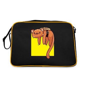Perpetuum Mobile Cat Toast Humour Rotation Joke - Sac Retro - noir/or - Dos