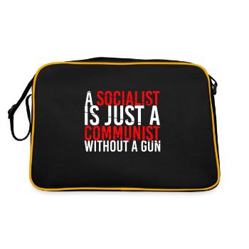 Anti-socialism socialist - Retro Bag - black/gold - Back