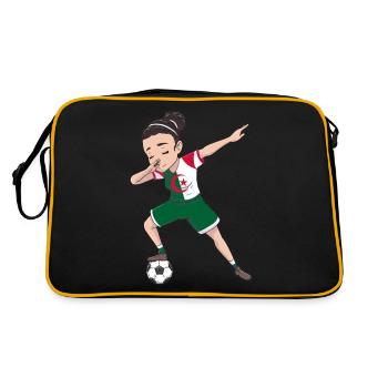 Algérie Football féminin Footballeur Fille Football - Sac Retro - noir/or - Dos