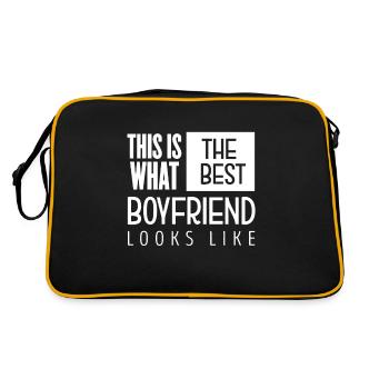 Petit ami copine couple cadeau drôle - Sac Retro - noir/or - Dos