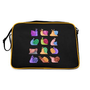 Schnecke Gehäuse Nacktschnecke - Retro Tasche - Schwarz/Gold - Hinten