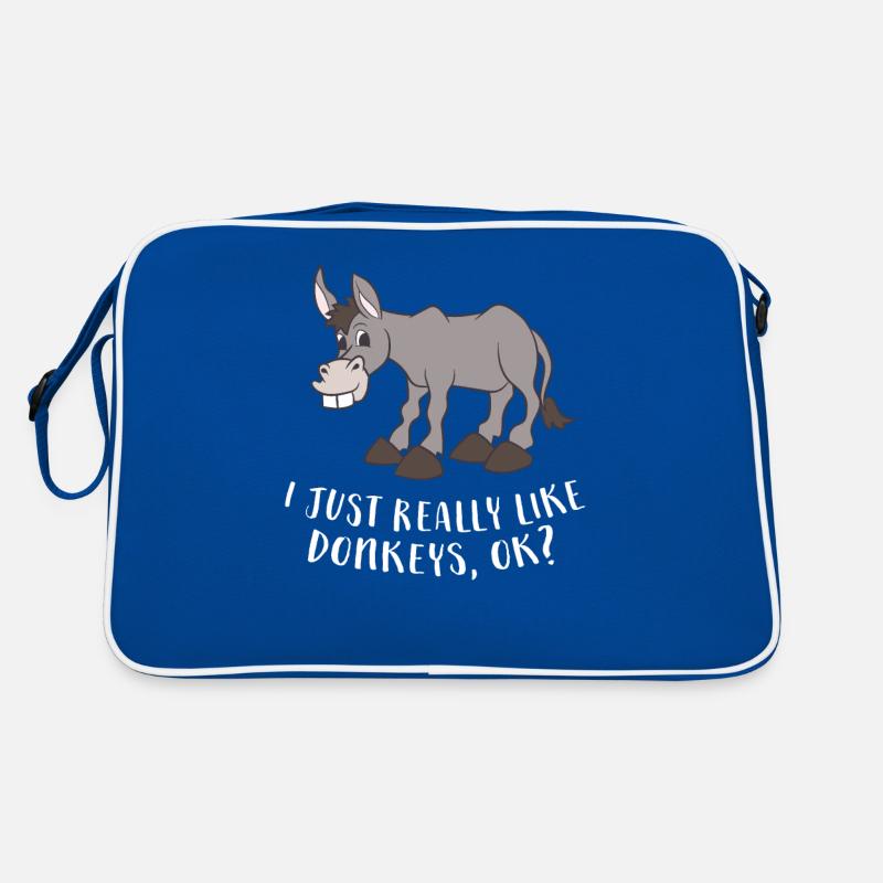 Funny Donkey I Just Really Like Donkeys Retro Bag