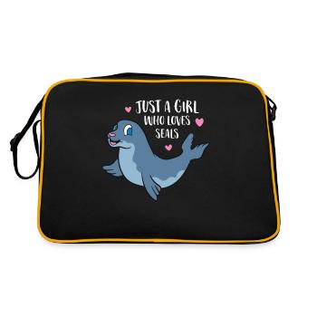 Une fille Le Phoque Aime les filles de phoques - Sac Retro - noir/or - Dos
