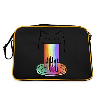 Licorne vomi arc-en-ciel - Sac Retro - noir/or - Dos