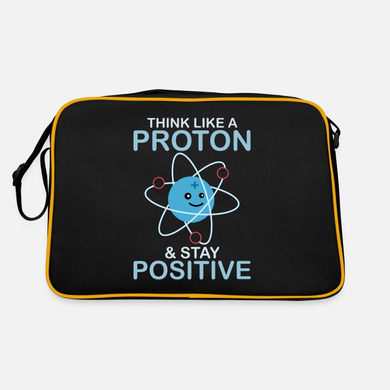 Think Like A Proton & Stay Positive Science Nerd Retro Tasche
