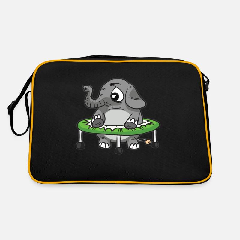 Fat elephant in a trampoline Retro Bag