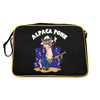ALPACA PONE Alpaca Mafia Boss Humour - Sac Retro - noir/or - Dos