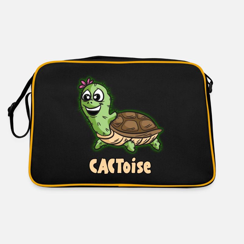 CACTOISE turtle cactus funny word joke Retro Bag