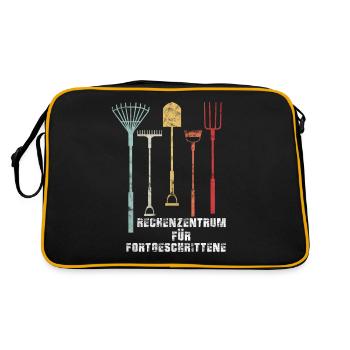 Rechenzentrum EDV Rechner Computer Vintage Itler L - Retro Tasche - Schwarz/Gold - Hinten