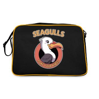 Seagulls Poke Your genoux mouette mouette - Sac Retro - noir/or - Dos