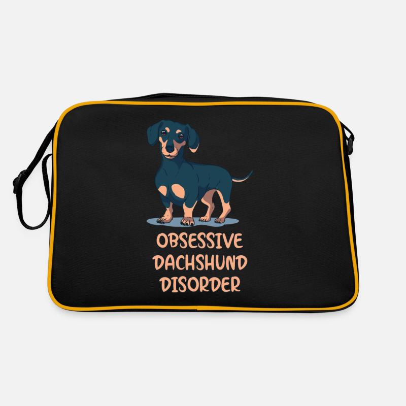 Obsessive Dachshund Disorder Dachshund Dog - Retro Bag - black/gold