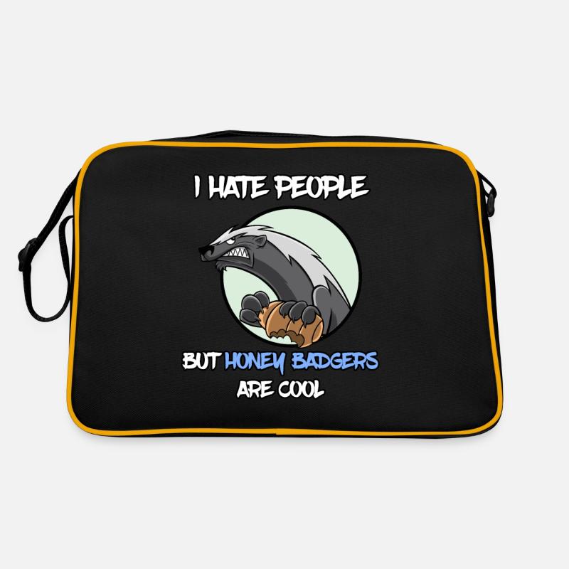 I Hate People Honey Badger Honigdachs Retro Tasche