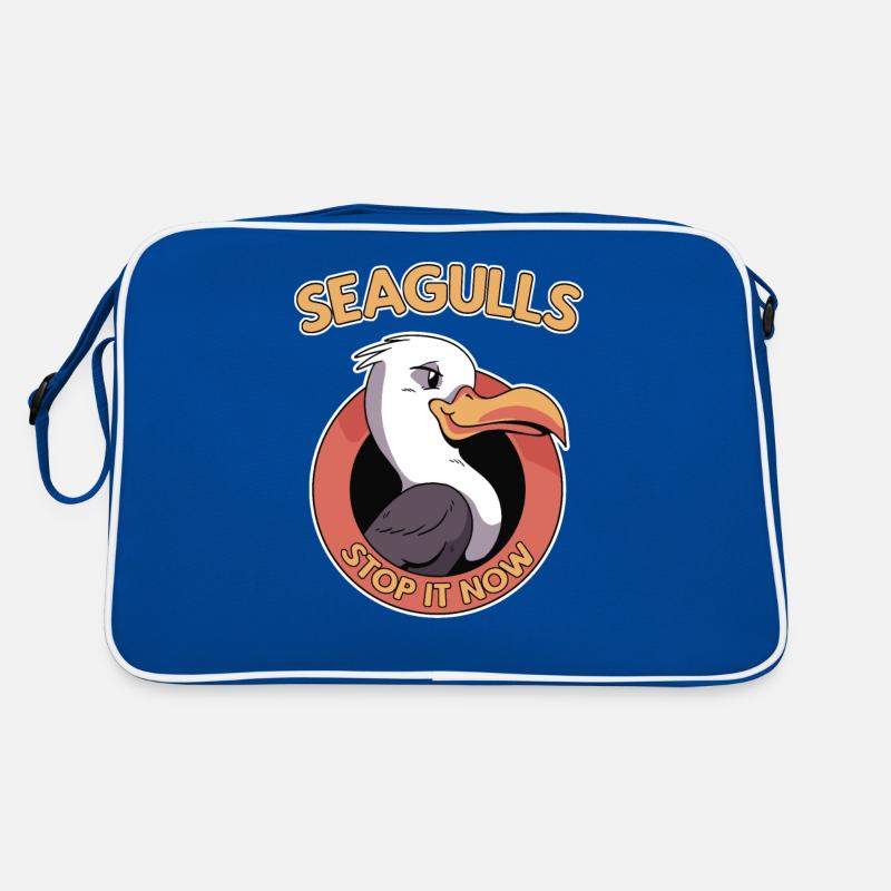 Seagulls Stop It Now Meme Möwe Seemöwe Retro Tasche