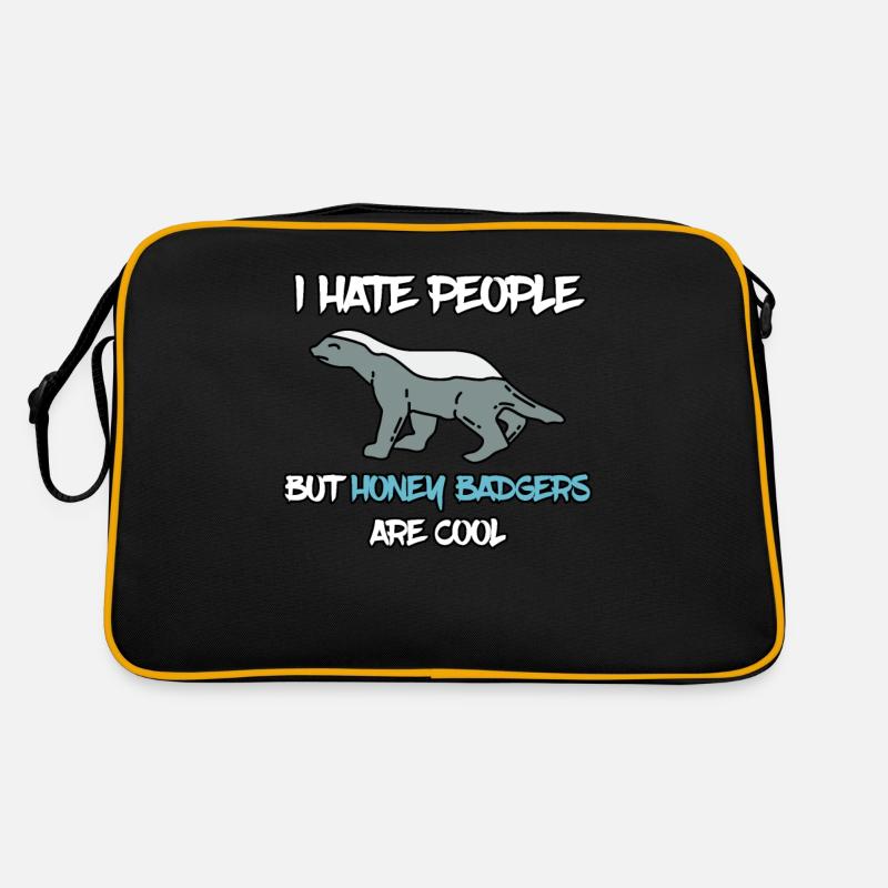 I Hate People Honey Badger Honigdachs Retro Tasche