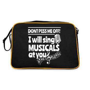 Theater Singer Broadway Musical Drama Gift - Retro Bag - black/gold - Back