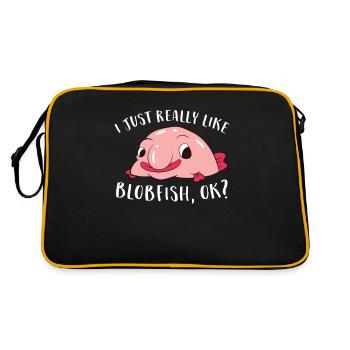 I Just Really Like Blobfish Ok Funny Blobfish - Retro Bag - black/gold - Back