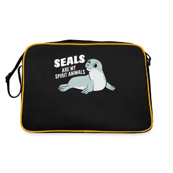 Les phoques sont mes animaux préférés Doux Phoque - Sac Retro - noir/or - Dos