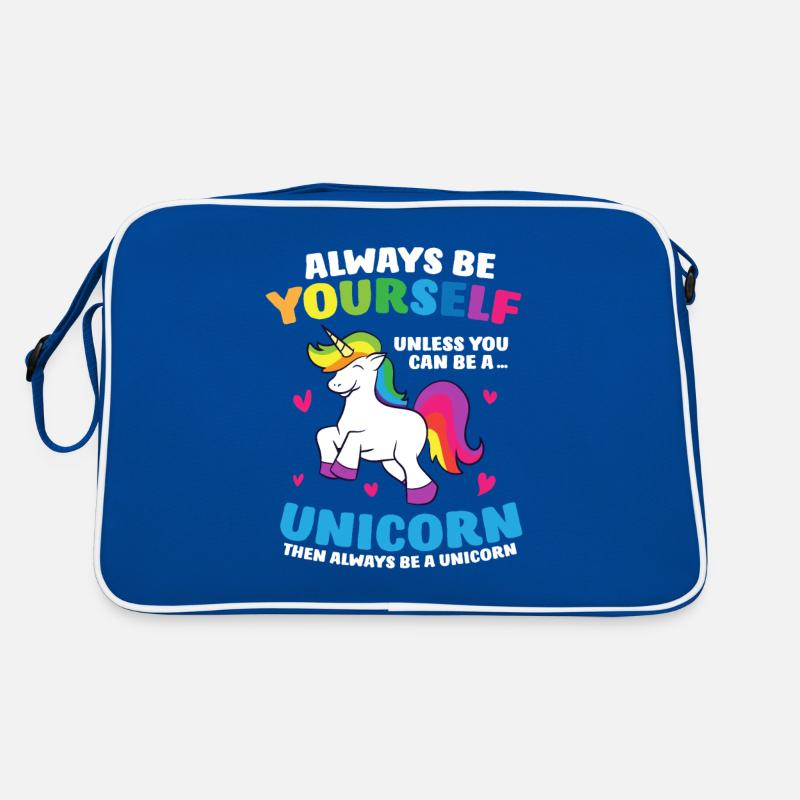 Einhorn Mädchen Geschenk Sei Immer Ein Einhorn Retro Tasche
