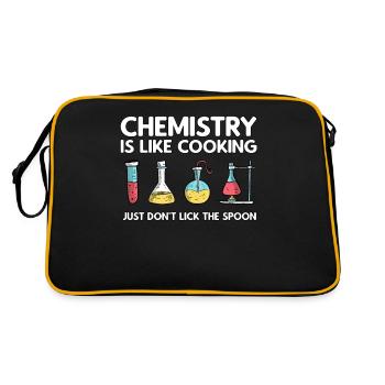 La chimie est comme la cuillère de chimie de cuisine - Sac Retro - noir/or - Dos