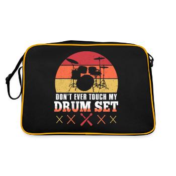 Drums Drummer Drummer Drum Gift - Sac Retro - noir/or - Dos
