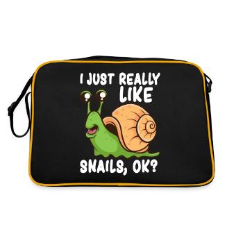 I Just Really Like Snails, Ok Funny Snail Lover - Retro Bag - black/gold - Back