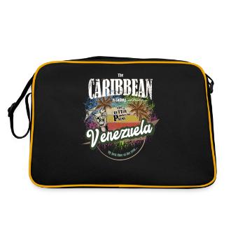 Venezuela vacation travel caribbean gift retro - Retro Bag - black/gold - Back