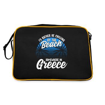 Griechenland - Retro Tasche - Schwarz/Gold - Hinten