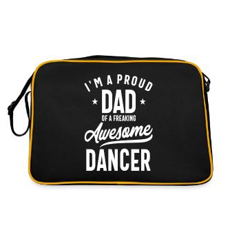 Ich bin ein stolzer Vater eines verdammt tollen Tänzers - Retro Tasche - Schwarz/Gold - Hinten