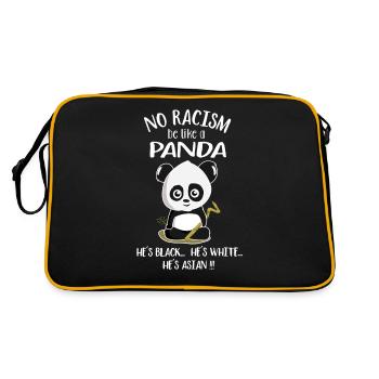 Pas de rassisme! Soyez comme un panda! Pas de racisme - Sac Retro - noir/or - Dos