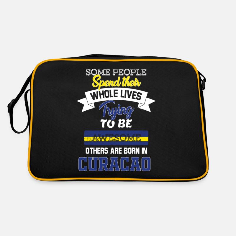 Geboren in Curacao - Retro Tasche - Schwarz/Gold