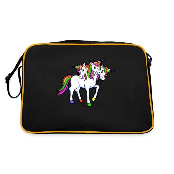DREIHORN - UNICORN WITH 3 HEADS - Retro Bag - black/gold - Back
