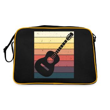 Joueur de guitare Cadeau guitare acoustique - Sac Retro - noir/or - Dos
