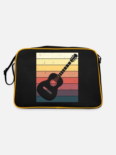 Joueur de guitare Cadeau guitare acoustique - Sac Retro - noir/or - Dos