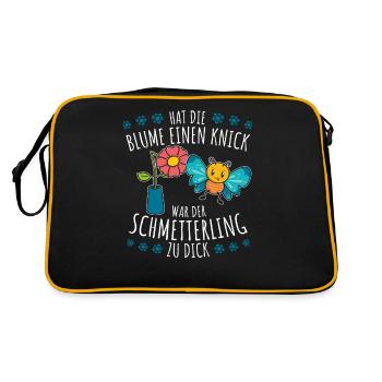 Hat die Blume einen Knick war der Schmettering Fun - Retro Tasche - Schwarz/Gold - Hinten