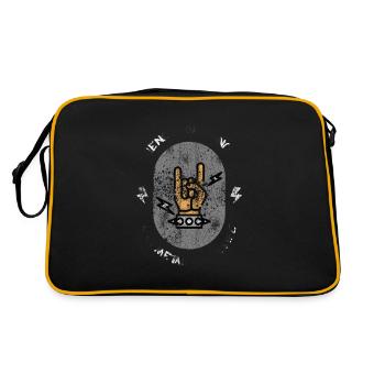 Heavy metal saying - Retro Bag - black/gold - Back