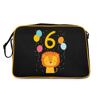 6th birthday birthday shirt lion sixth geb - Retro Bag - black/gold - Back