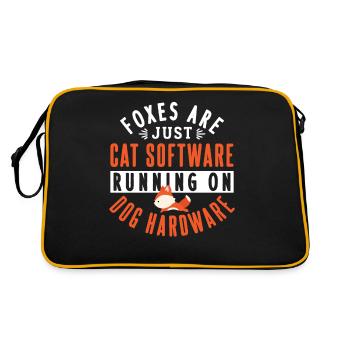 Fox computer scientist nerd gift - Retro Bag - black/gold - Back