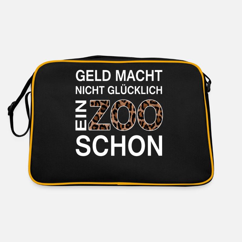 Zoo Spruch Tierpfleger Tierpark Geschenk Lustig - Retro Tasche - Schwarz/Gold