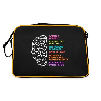 Science, personnes, vie, amour, femmes, droits - Sac Retro - noir/or - Dos