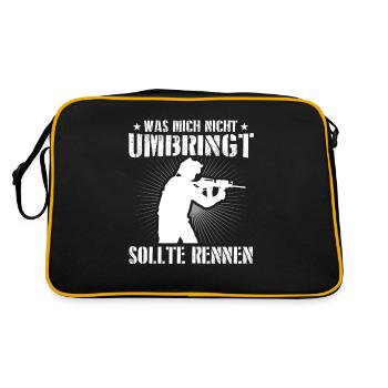 Fallschirmjäger Gebirgsjäger KSK Einsatz Spruch - Retro Tasche - Schwarz/Gold - Hinten