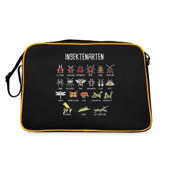 Insekten-Arten - Retro Tasche - Schwarz/Gold - Hinten