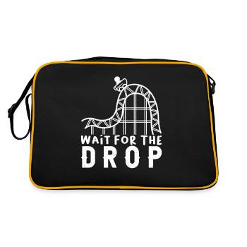 Achterbahnfahrt Fan warten auf das Drop-Geschenk - Retro Tasche - Schwarz/Gold - Hinten